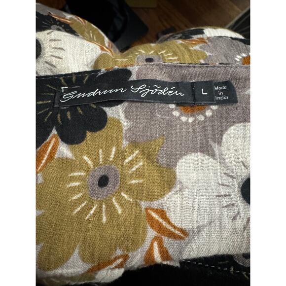 Gudrun Sjödén Earthy Floral Cotton Dress/Tunic Lagenlook Scandi Style (L) - Picture 5 of 7